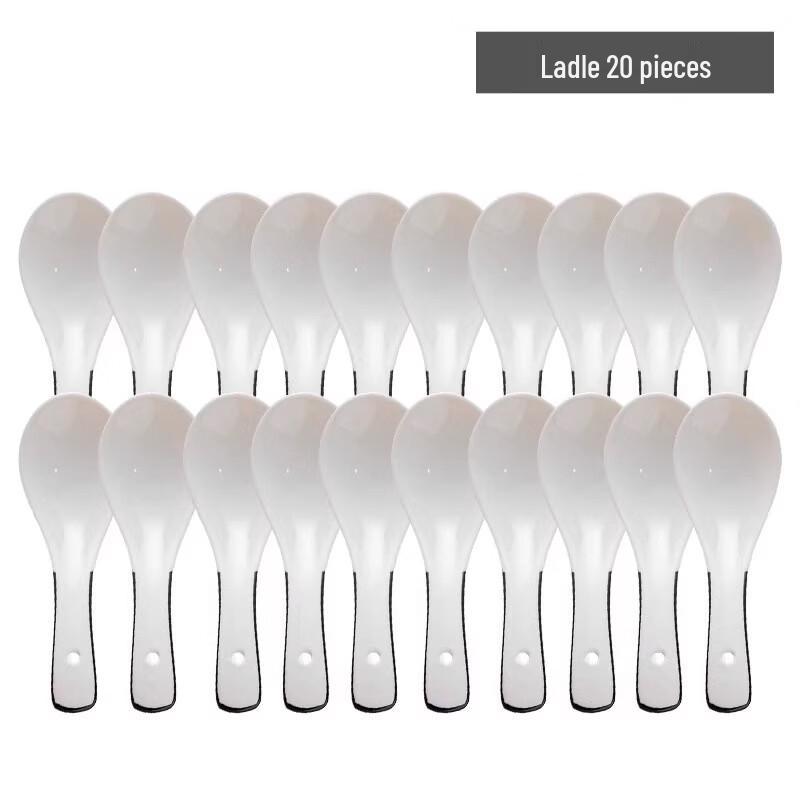 20-Piece Ceramic Small Soup Spoons