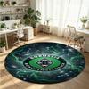 Borussia Mönchengladbach Printed Round Crystal Velvet Rug Soft Non Slip Floor Carpet For Bedroom Holiday Gift