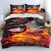 3D Volcano Lava Magma Comforter Bedding Set,Duvet Cover Bed Set Quilt Cover Pillowcase,King Queen Size Bedding Set Adult Child