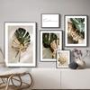 Abstract Plant Canvas Wall Art Picture Gold Leaves Poster Nordic Poster for Living Room Bedroom Wall Art Decor Painting No Frame