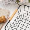 Rectangle Iron Wired Basket Metal Vegetable Fruit Snack Holder  For Bathroom Kitchen