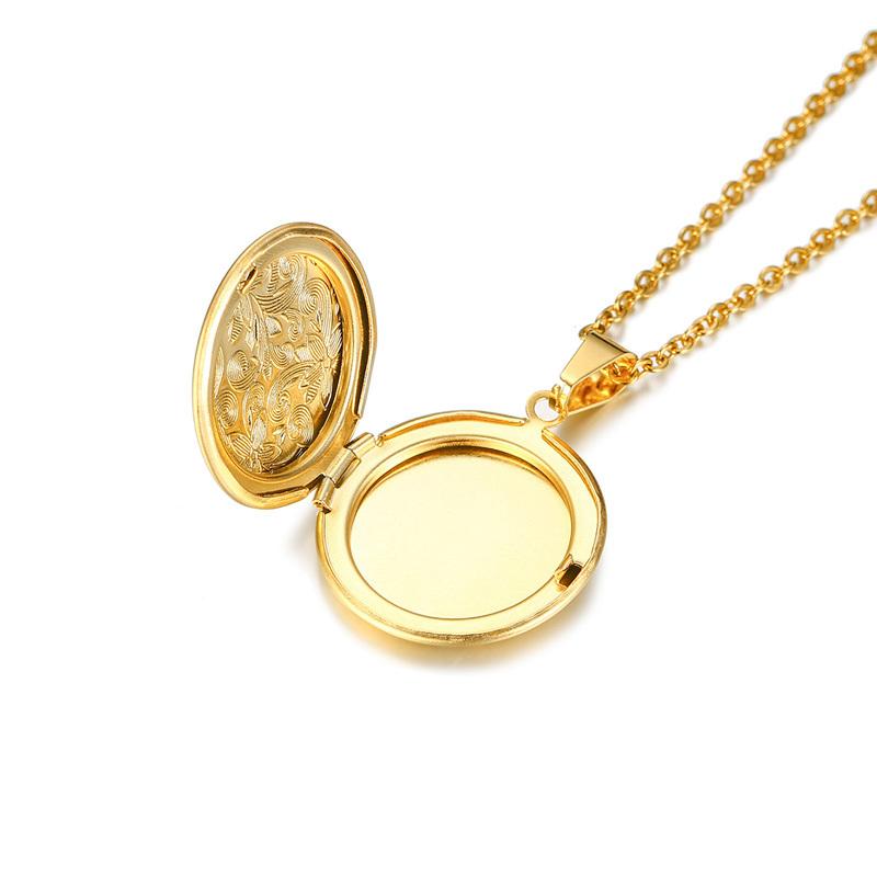 Collane Ciondolo Cornice Foto Personalizzabile Gratuita Vnox, Ciondolo Rotondo Contiene Immagine Foto, Collane Medaglione Commemorativo d'Amore Regalo per Donne