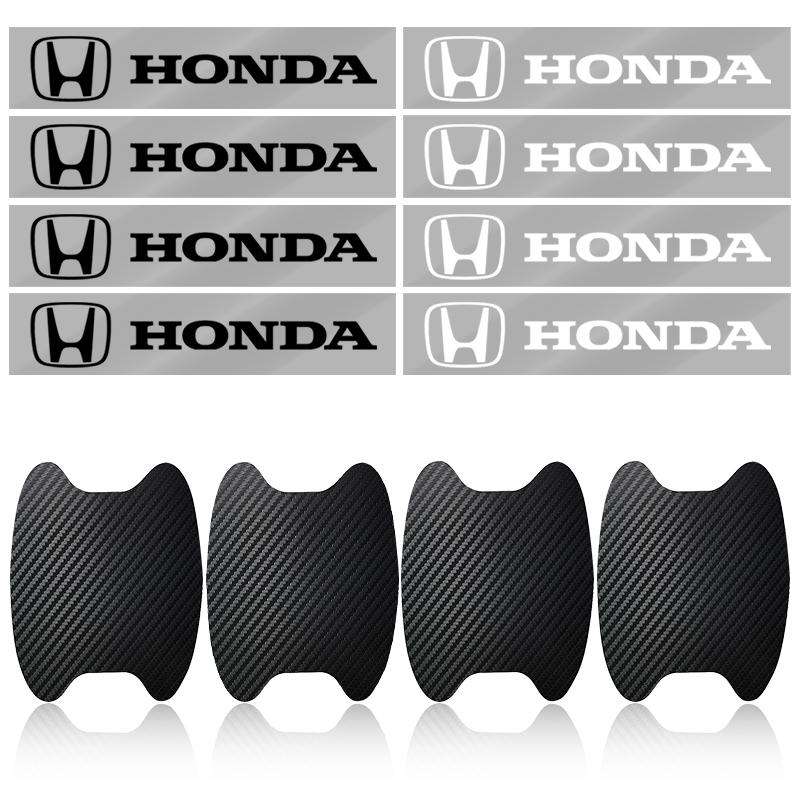 Car Door Sticker Carbon Fiber Scratches Auto Handle Protection Film For Honda Fit Mugen Insight Type S R VTEC Modulo Vezel SiPilot Fit XRV CRV HRV Dio