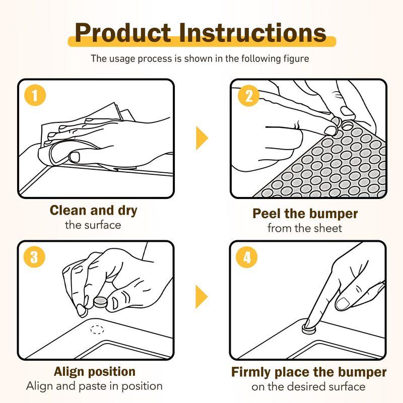 100pcs  Adhesive Rubber Feet Silicone, Slam Stopper Non Slip Furniture Pads Wall Protector for Cutting Board, Drawers,  Cabinet