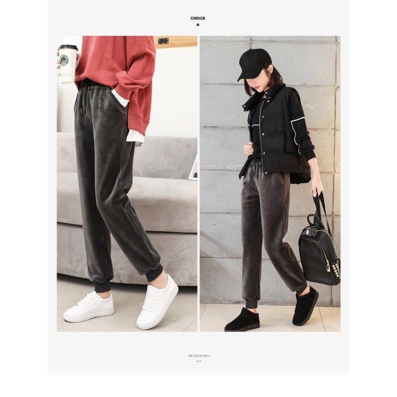 Super Soft Sports Casual Thermal Pants Loose Haren Velvet Trousers for Women