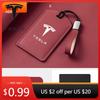 Car Sticker New Leather Car Smart NFC Card Key Cover Case Protector Shell Fob For Tesla Model 3 Model S X  Y Keychain Acce