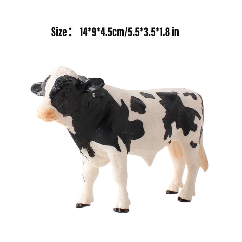 Educational Toy Animal Model Simulation Farm Animal Figures Kid's Gift Plastic Material Cow Category 14x8cm Size