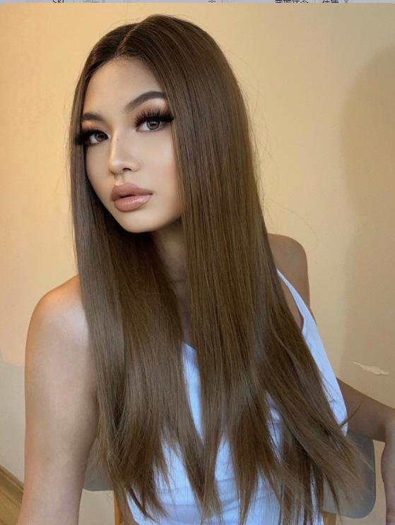 BLONDE UNICORN Dlouhá syntetická rovná paruka s platinovou krajkou Ombre pro ženy Cosplay vlasy s vysokou hustotou odolné vůči teplu