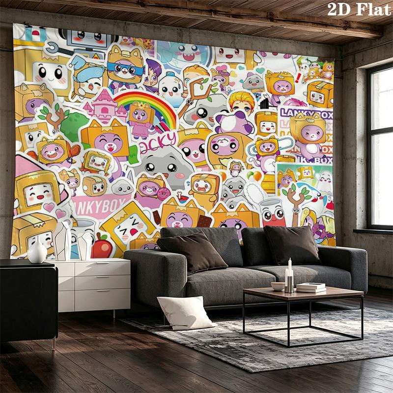 LankyBox Cartoon Pattern Home Decor Tapestry, Wall Hanging, Decorative RV Wall Cloth.ZGT0914061