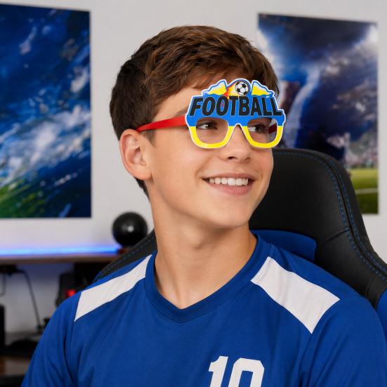 Football Glasses, Soccer Themed Decorative Glasses, Lightweight Paper Frame Party Props, for Fan Gatherings And Team Building