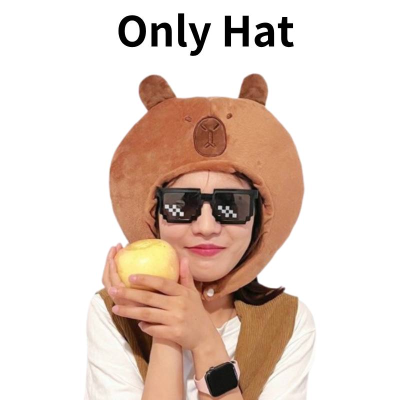 

Шляпа Капибара Плюшевая игрушка Животное Грелка Головной убор Кукла Мультяшное украшение Подарки