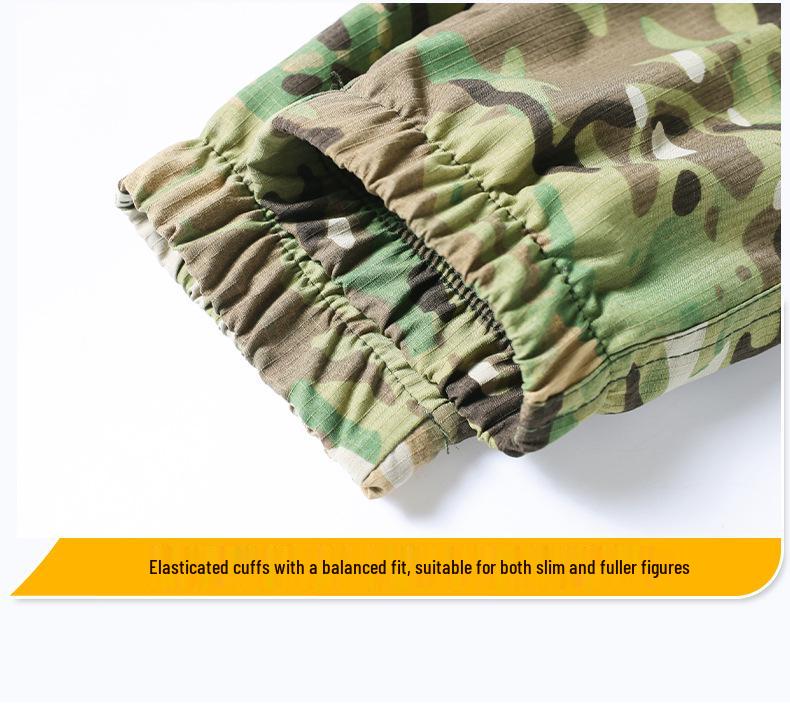 Summer Quick-Dry T-Shirt & Durable Work Pants Set for Outdoor Military Training or Security