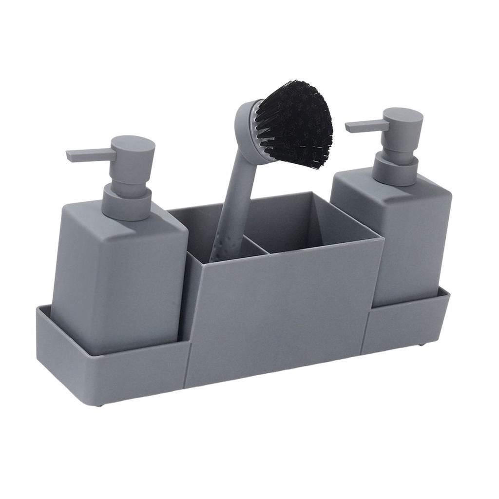 Seifenspender-Set mit Bürste und Ersatzpumpe für Küchenarbeitsplatte Reinigungswerkzeug-Organizer Badezimmer Aufbewahrungszubehör