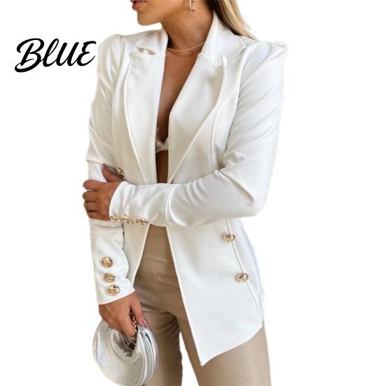 Cardigan Suit Jacket Women Coat Lapel Long Sleeve Solid Color Versatile Open Front Slim Fit Business Outerwear