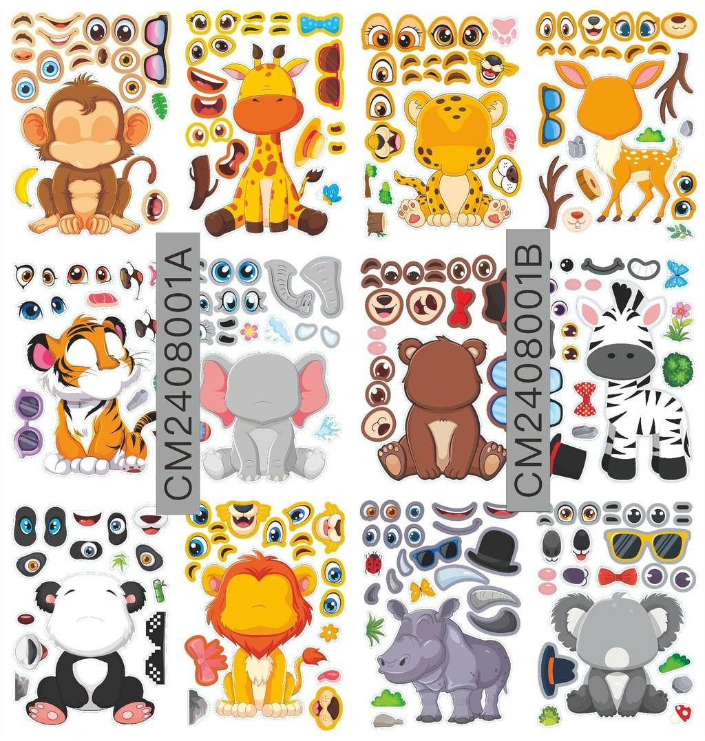 

Тема Животные Очаровательные Наклейки Сделай сам для детей Интерактивное веселье и воображение