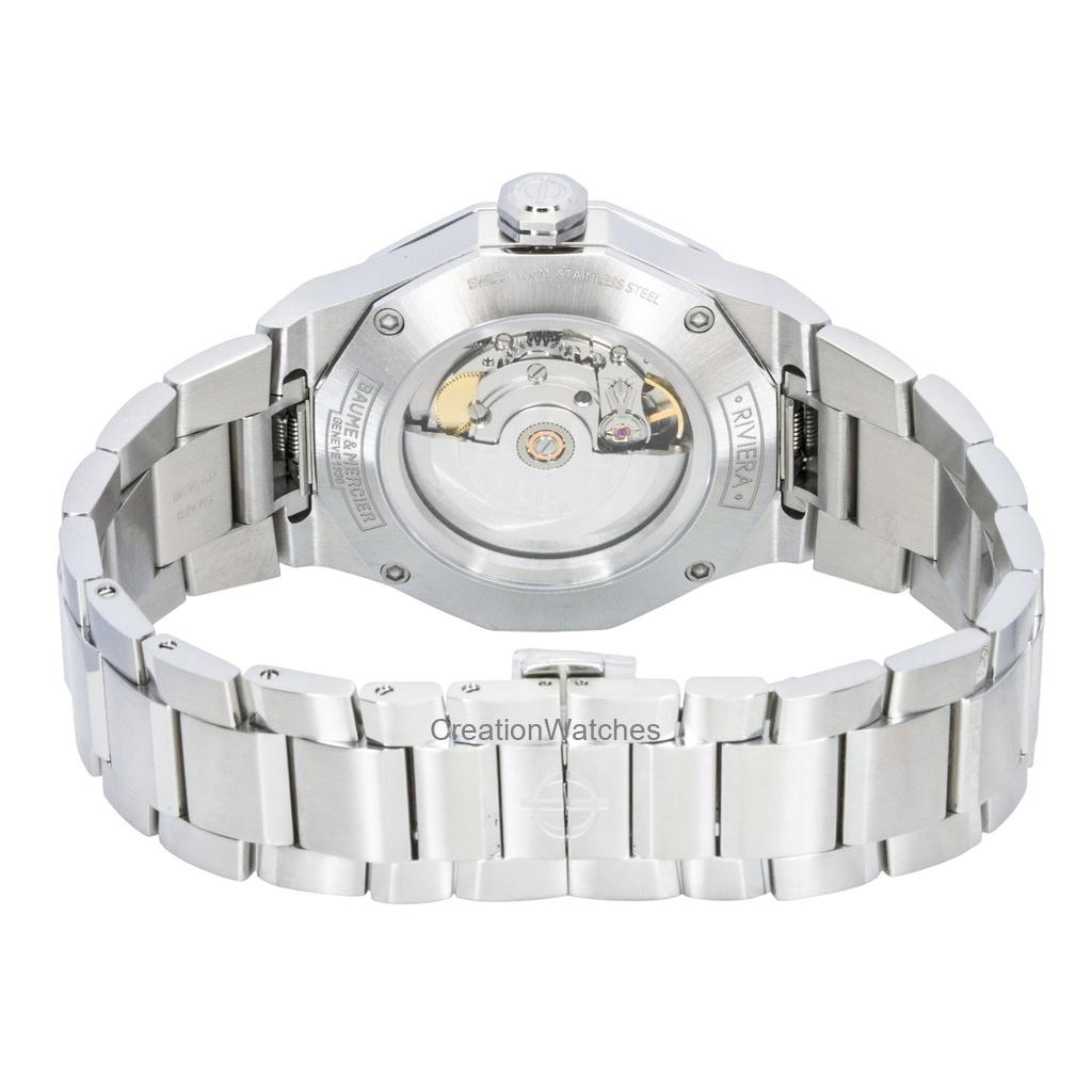 baume & mercier Riviera Stainless Steel Silver Dial Automatic M0A10829 100M Men's Watch