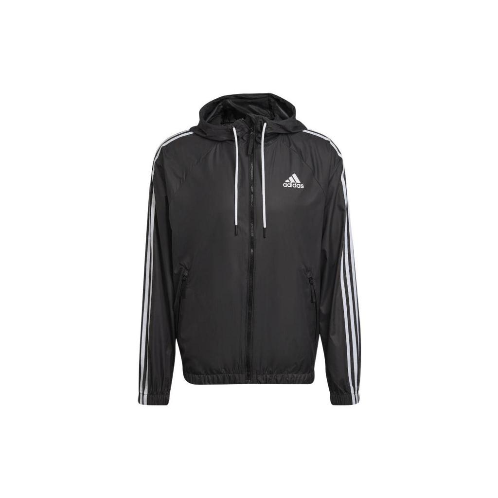 adidas 3 Stripes Jackets Men's Black Hooded Moderate Other H65776