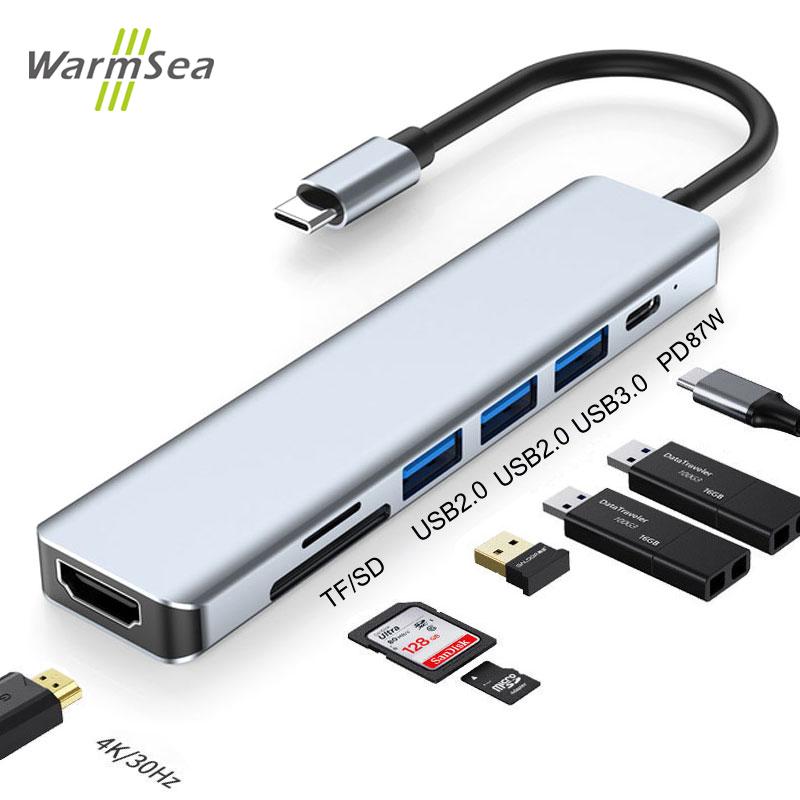 

Адаптер USB типа C HUB USB 3,0 и адаптер HDMI с адаптером SD/TF PD RJ45 для ноутбука Macbook Air M1 Pro ThinkPad