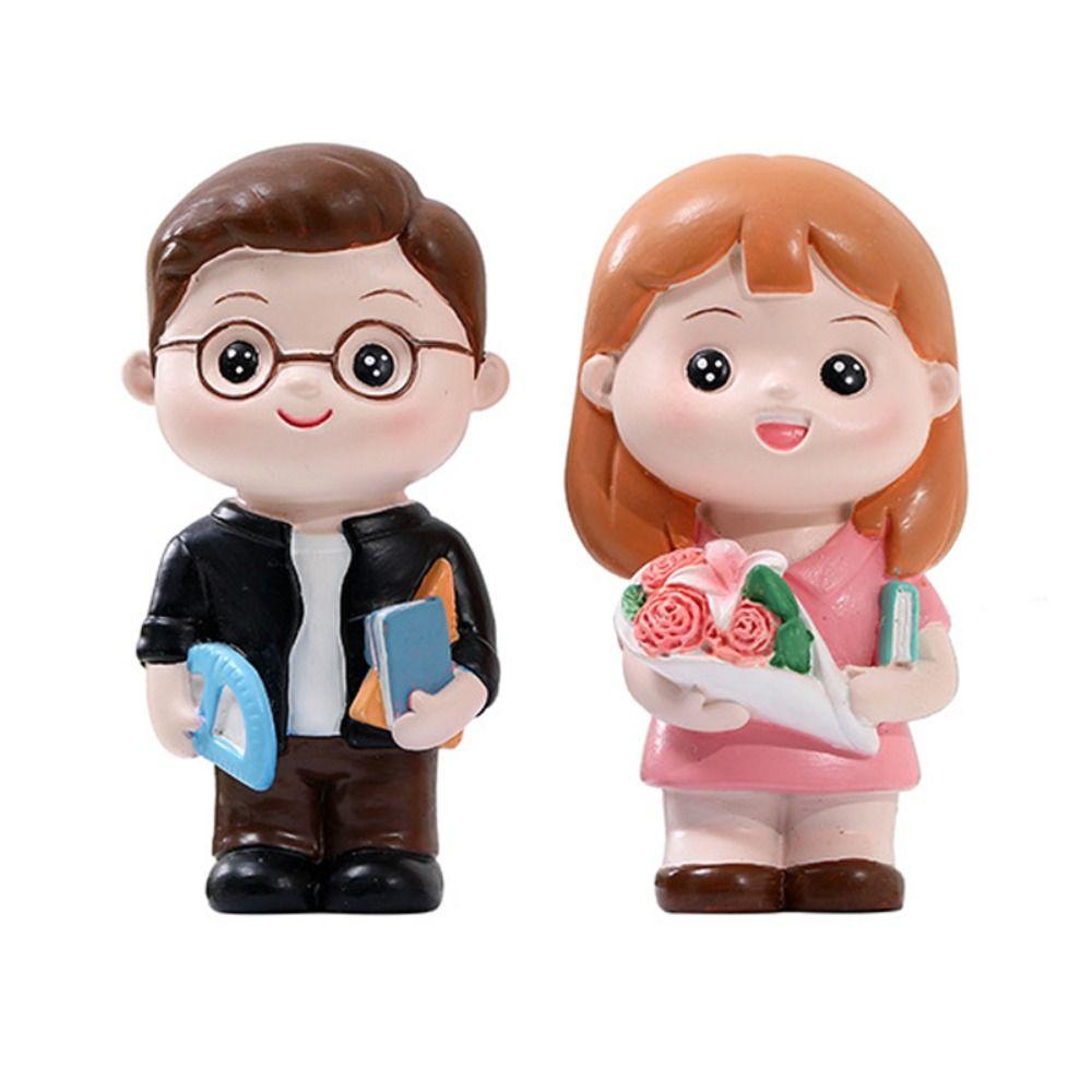 Resin Teacher Figurine Model DlY Baking Cake Decoration Teacher Statue Ornaments Collection Crafts
