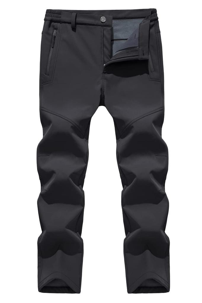 MAGCOMSEN Thick Winter Outdoor Pants for and Available in Size Features include water and a waterproof Men's Mountaineering, Bike, Golf, Work, Black,