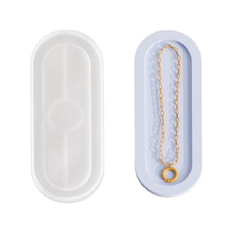 Jewelry Holder Organizers Making Silicone Mold Oval Tray Coaster Dish Plate Molds