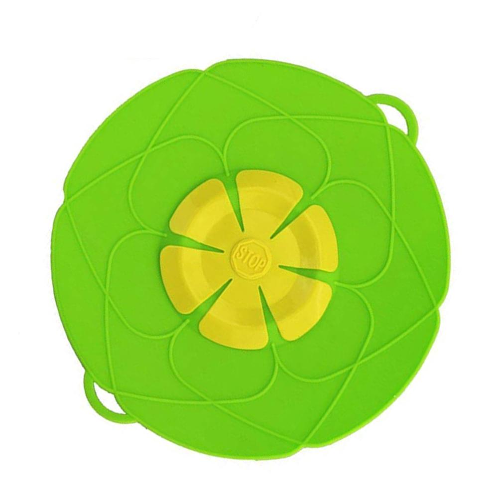 2 Pezzi Tappo Anti-Sversamento Copri Pentola Protezione Anti-Trabocco Tappo in Silicone per Pentola Schermature Anti-Schizzi Strumento da Cucina Multifunzione Verde