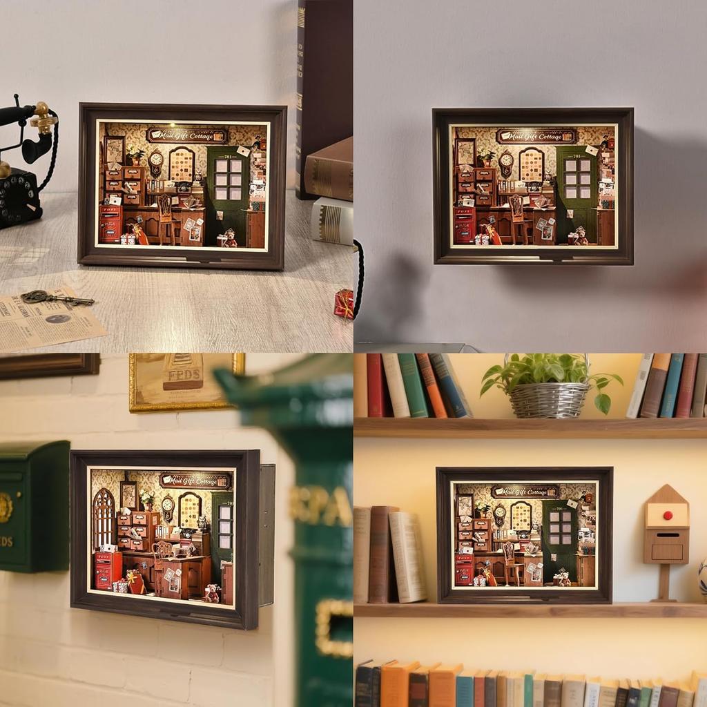 CRESYMME Dollhouse Miniature Book Nook Wooden 3D DIY Handmade for Adults Mailing Kit, Puzzle, (Time-Carrying House)