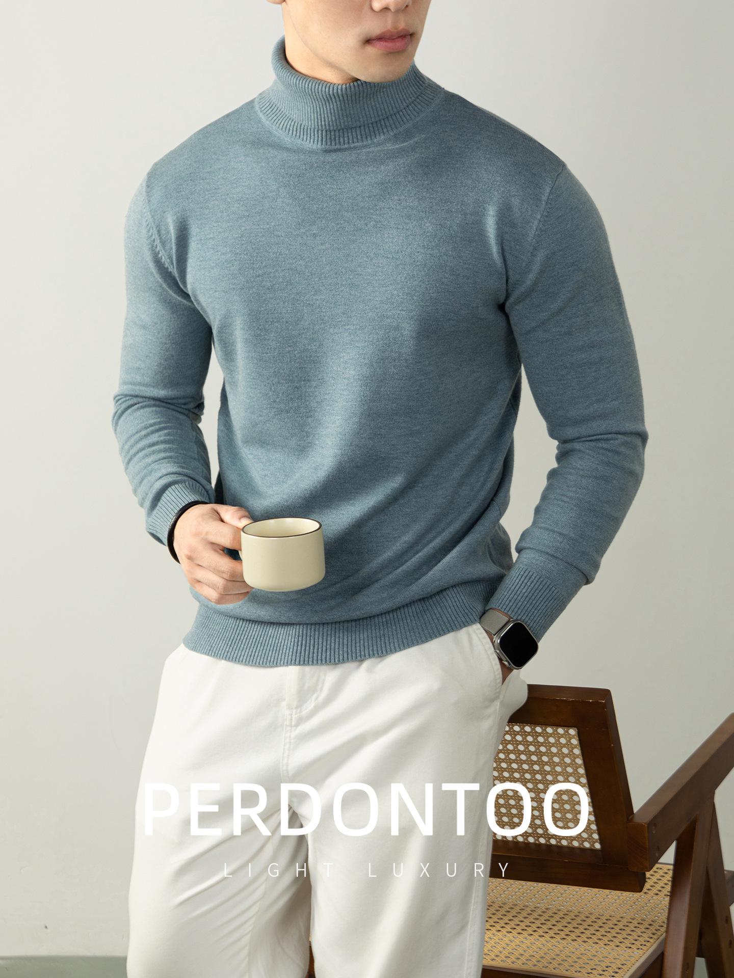Men s Thickened Anti-Pilling High Neck Sweater - Super Warm, Machine Washable, Knitwear for Autumn/Winter, Business Casual 4XL