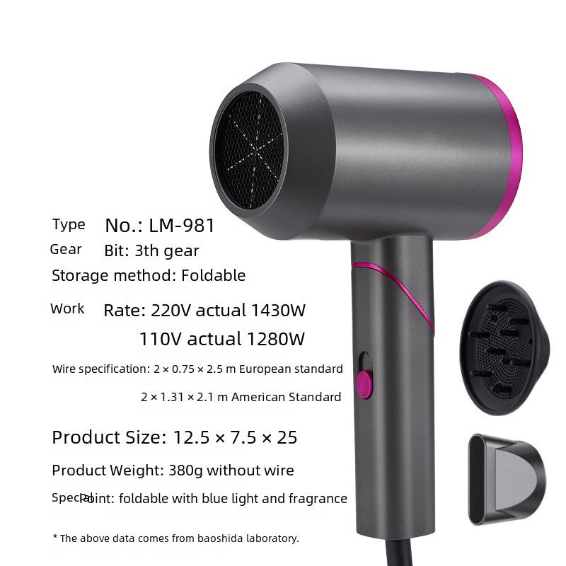 Hochleistungs-Klapp-Haartrockner für Salon und Zuhause mit Negativ-Ionen-Technologie