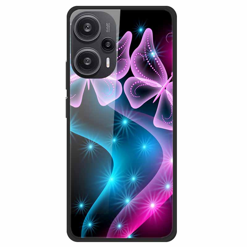 For Xiaomi Poco F5 5G F5Pro Case Luxury Tempered Glass Soft Bumper Phone Cover for POCO F5 Pro 2023 Fundas on PocoF5 Painted