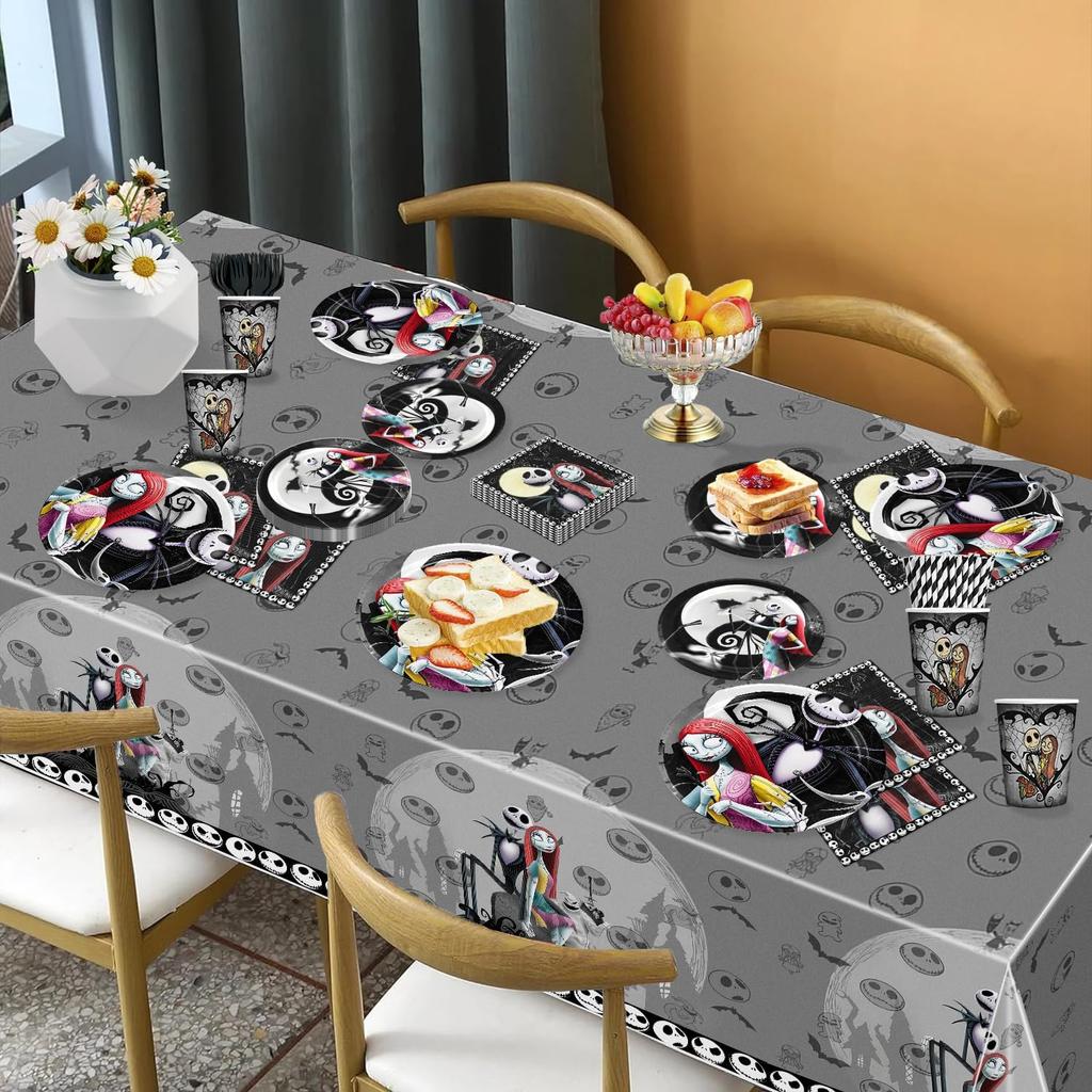 145pcs Movie Christmas Party Decorations Include Tableware Set Banner Hanging Balloon Tablecloth Cake Topper Cupcake Toppers, for Kids and Adults