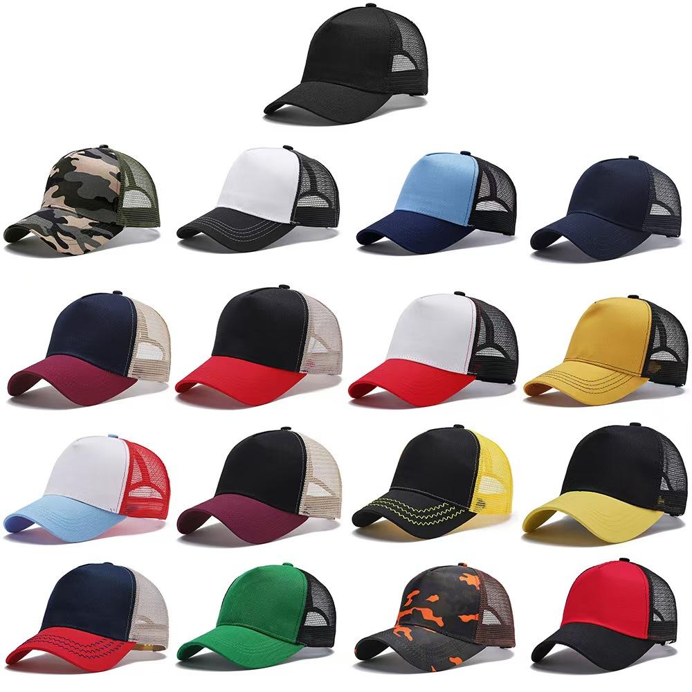 New 5 Pane Mesh Baseball Cap Adult Hip Hop Curved Snapback Hats Summer Sunshade Sun Hat Simple Trucker Advertising Cap