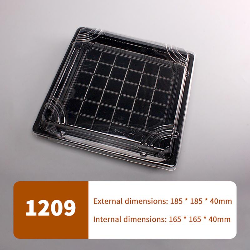 10 Pcs Disposable Sushi Box Home Takeaway Beef Lamb Sliced Salmon Covered Packaging Box Square Sushi Plate Meal Box Containers