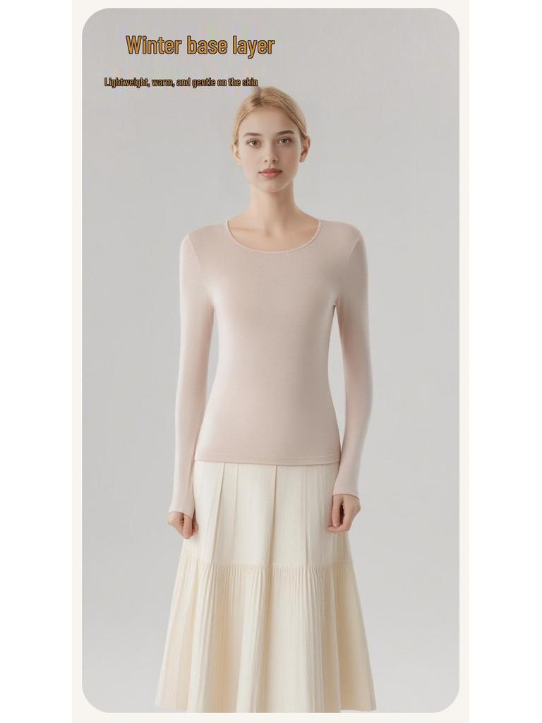 Women's Seamless Modal Thermal Underwear Set - Ultra-Thin, High Elasticity, Lightweight Warm German Velvet Base Layer for Autumn Winter.
