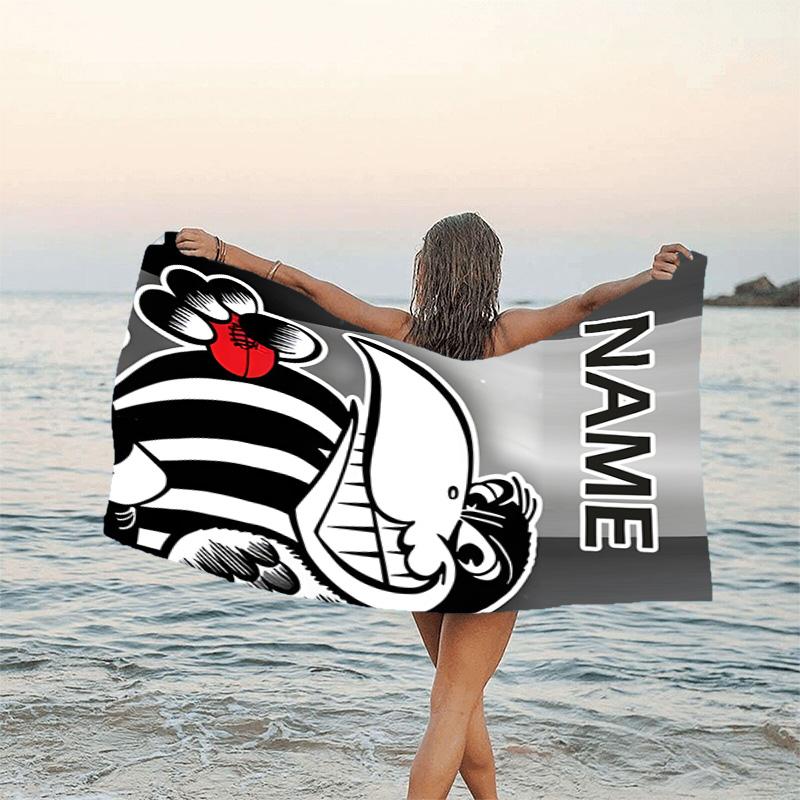 1pc Football17 Beach Towel with Custom Name, Beach/Swimming/Bath/Picnic/Camping Towel, Suitable for Seaside Beaches