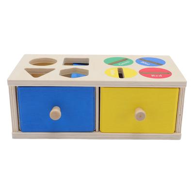Color Shape Sorting Coin Box Toy Logical Thinking Fine Motor Skill Wooden Montessori Object Permanen