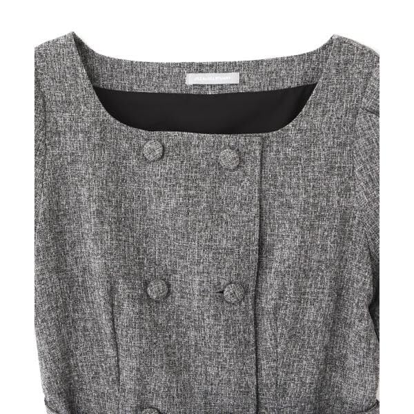 Jill by Jill Stuart Women's Ecru Double-Breasted Tweed Mini Dress