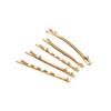 14K Gold-Plated Color-Retaining Wavy Hair Clip with Double Hanging Rings
