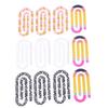 12 Pcs Acrylic Paper Clips Bright Colors Classroom Office Supplies Creative Souvenir Paper Clip Gifts