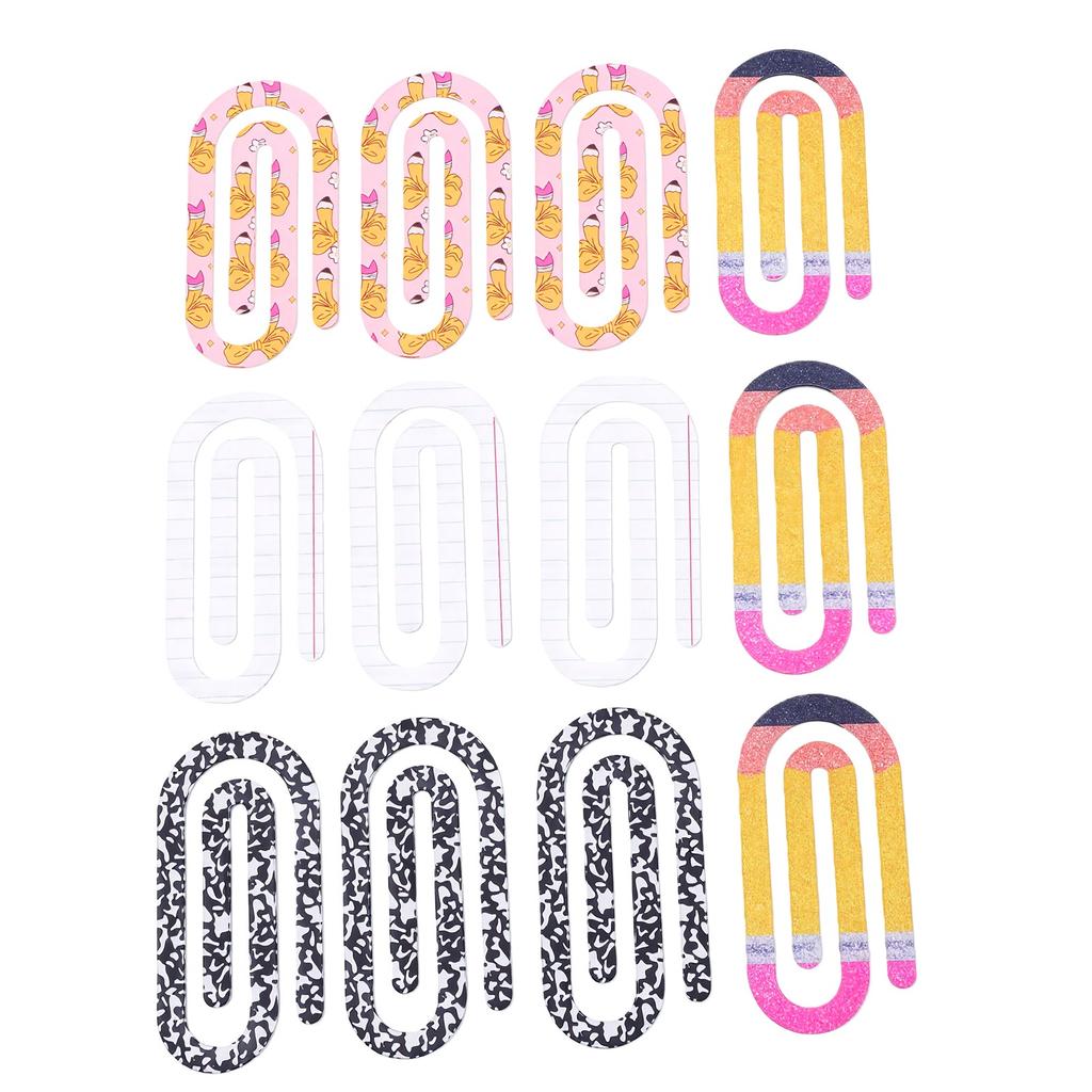 12 Pcs Acrylic Paper Clips Bright Colors Classroom Office Supplies Creative Souvenir Paper Clip Gifts