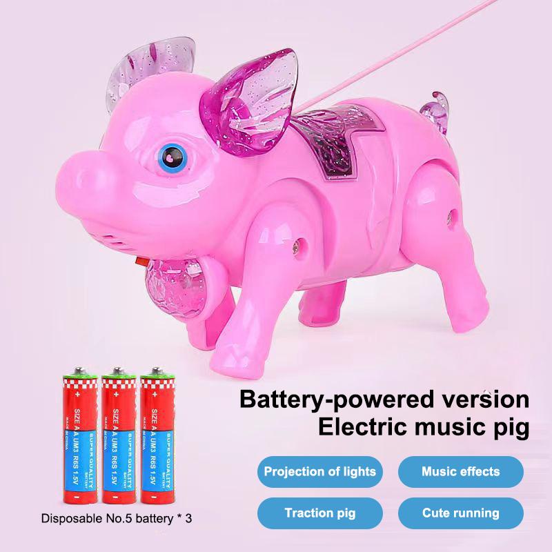 New Pink Color Electric Walking Pig Toy With Light Musical Kids Funny Electronics Toy Children Birthday Gift Toys