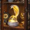 Unique Birthday Gifts Snake Shaped Desk Lamp, Resin LED Table Light with RGB Color Atmosphere Lamp Changing, Faux Crystal Ball for Bedroom Office