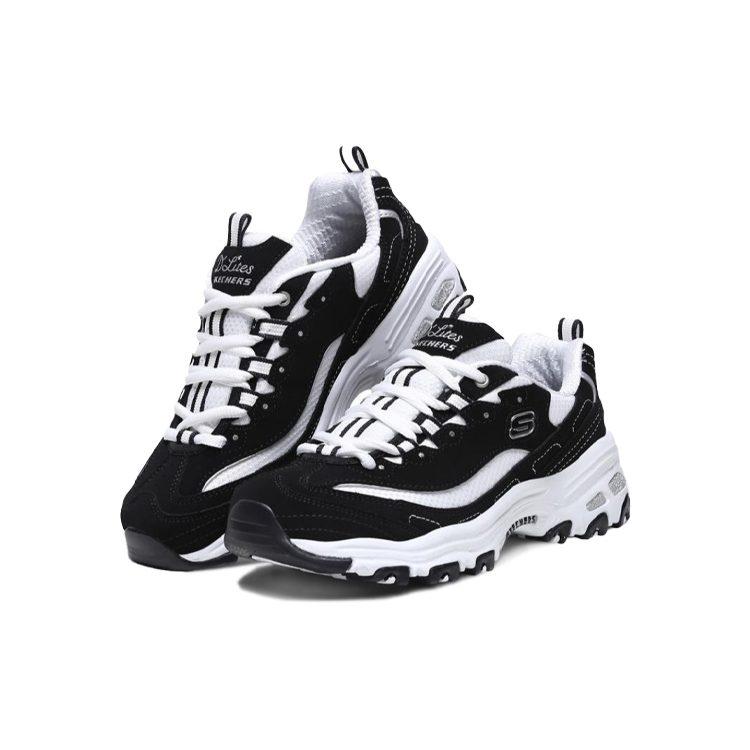 Skechers D'Lites Gs Black/ White Women's 11422-BKW