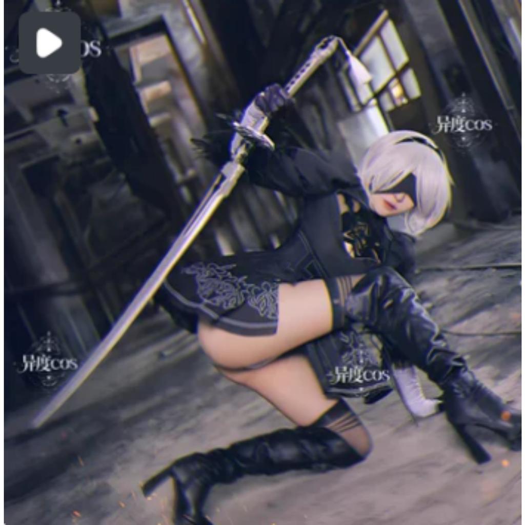 Anime Nier Automata Cosplay 9S Yorha 2B Cosplay Suit Male Women Outfit Wig Disguise Costume Plus Size Fancy Party Black Dress