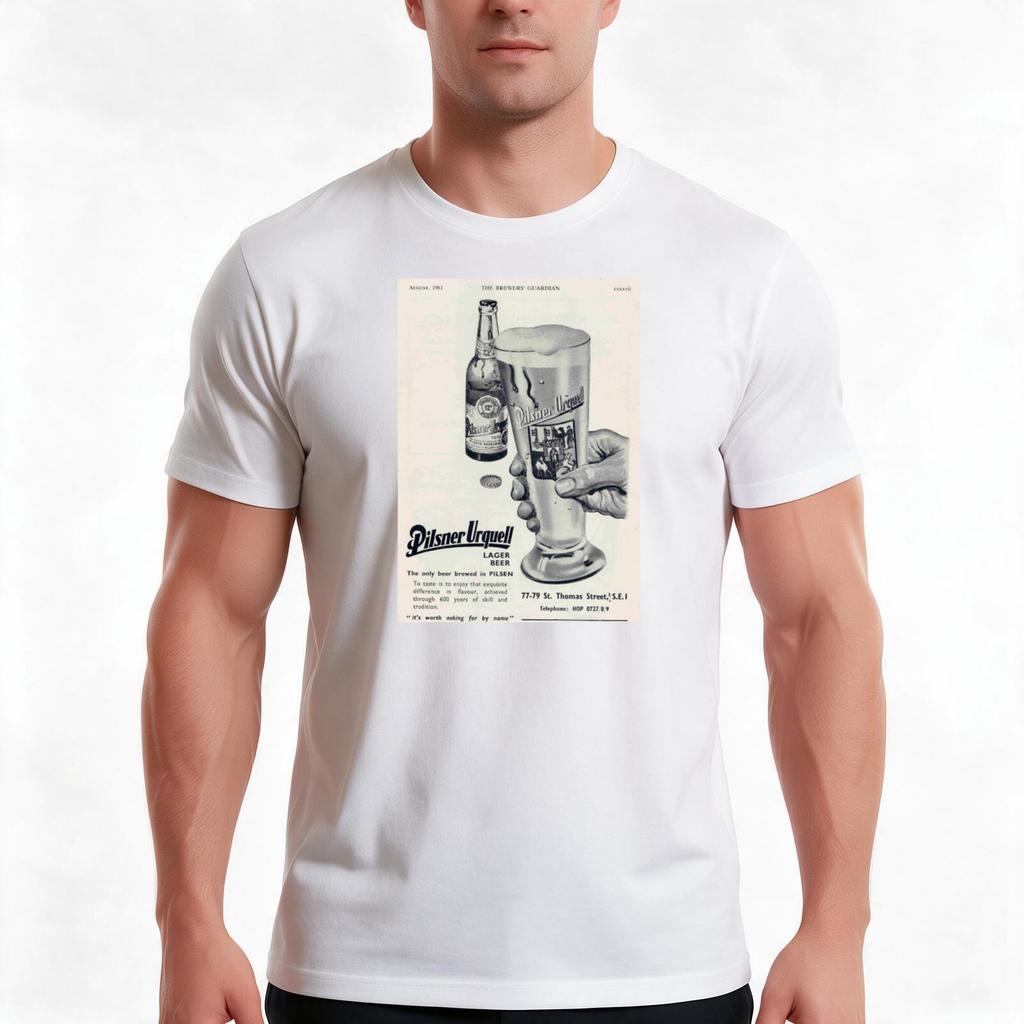pilsner urquell beerr TShirt Summer Casual Cotton Tee Oversized Streetwear Tops Vintage Graphic Print Unisex Unisex Women