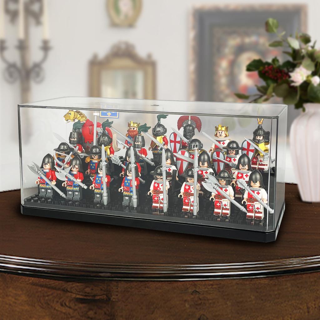 Building Block Display Case With Acrylic Transparent Dustproof Cover For Storage And Diy Projects