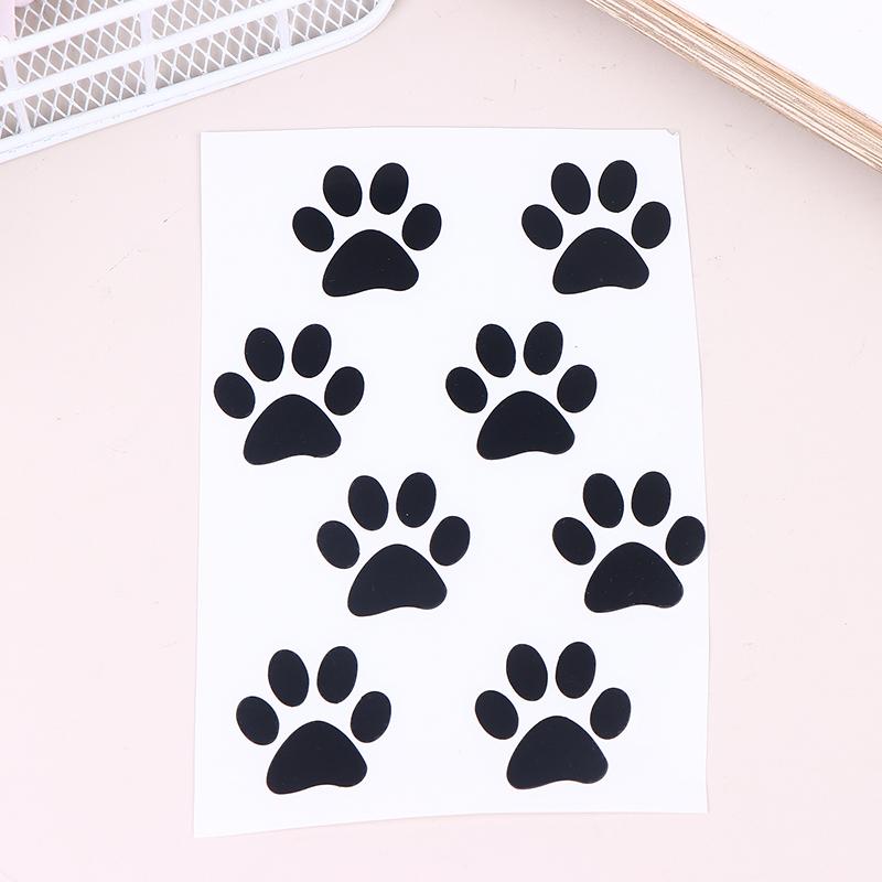 DIY Attractive Cat Paw Reflective Stick-ons for Bicycles, E-Bikes, MTB, Moto Helmets; Vinyl Adhesives for Bike Frames and Tubes