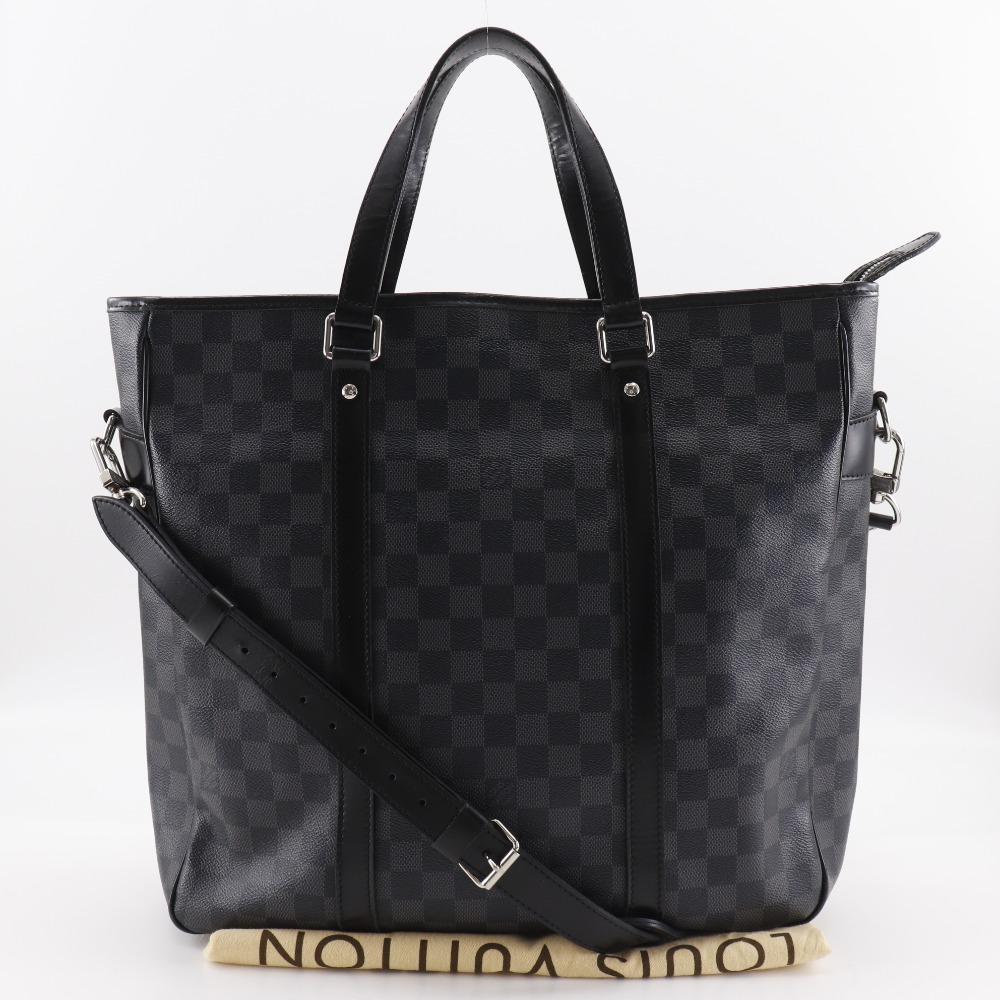 Louis Vuitton Tadao Handbag N51192 2WAYShoulder Tote Bag Black Damier Grafitto Canvas Mens Used