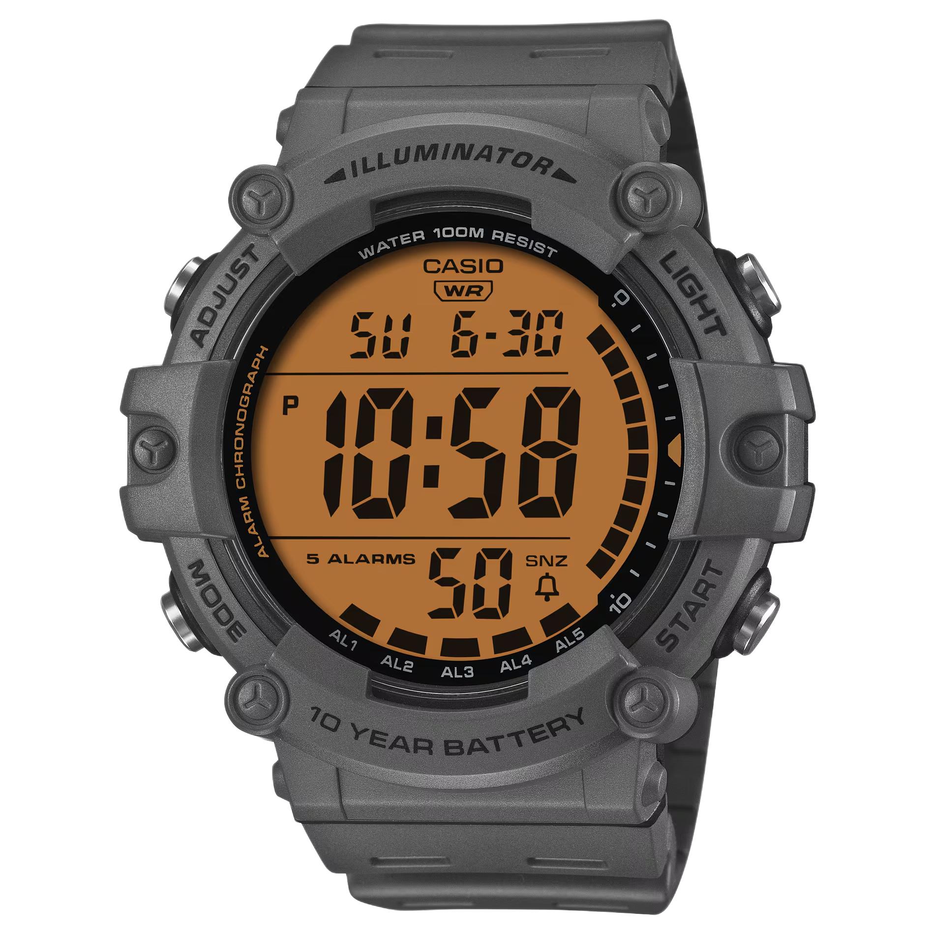 Casio Standard Series 100M Water Resistant Quartz Movement Resin Strap Watch Men watches Brown AE-1500WHC-8AV Coffee Watch Dial