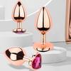 Rose Gold Heart Shape Crystal Metal Anal Beads Butt Plug Prostate Massager Stimulator Adult Gay Products Sex Toy For Female Male